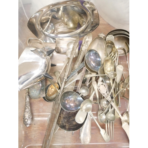 2111 - A conch shell shaped teapot and two milk jugs, a Sylvac dog figure and a collection of silver plated... 