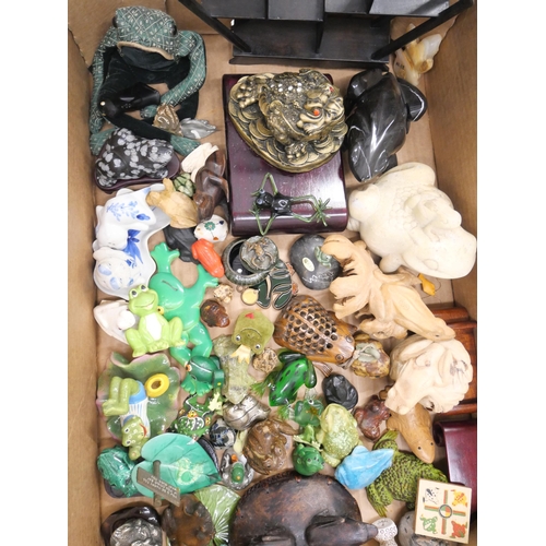 2315 - A large collection of frog figures, including novelty figures, with some display stands