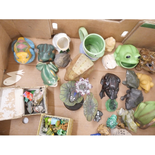 2315 - A large collection of frog figures, including novelty figures, with some display stands