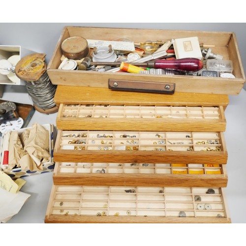 2099 - A collection of clock and watch parts, tools, etc.