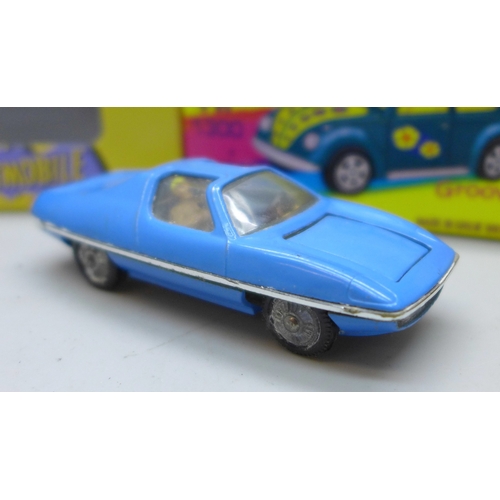 2047 - A collection of Corgi vehicles to include The Man from UNCLE Corgi Toys car 497 in reproduction box,... 