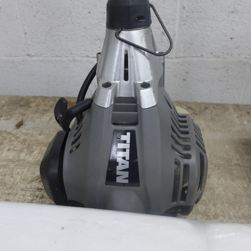 5187 - Three petrol garden tools including Qualcast CDB30A 29.9cc grass strimmer, a Ryobi CS30 strimmer and... 