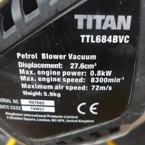 5185 - A Titan TTL684BC petrol driven blower vac
