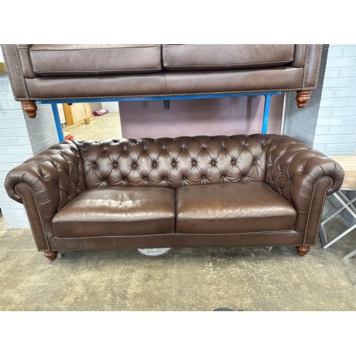Allington 3 seater brown leather sofa, original RRP £1666.65 + VAT ...