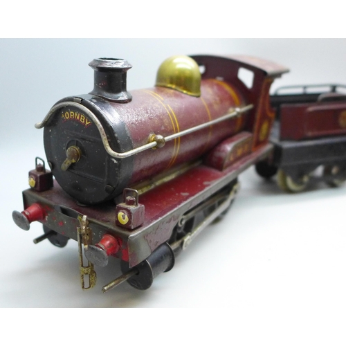 2051 - Three O gauge model railway locomotives, one with tender, including type 101 in green