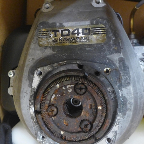 3 Kawasaki engines - model TD40, TG18, TD40