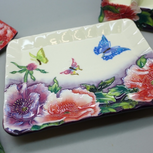 2087 - Three Old Tiptonware items, including a butter dish, shakers and toast rack, all boxed