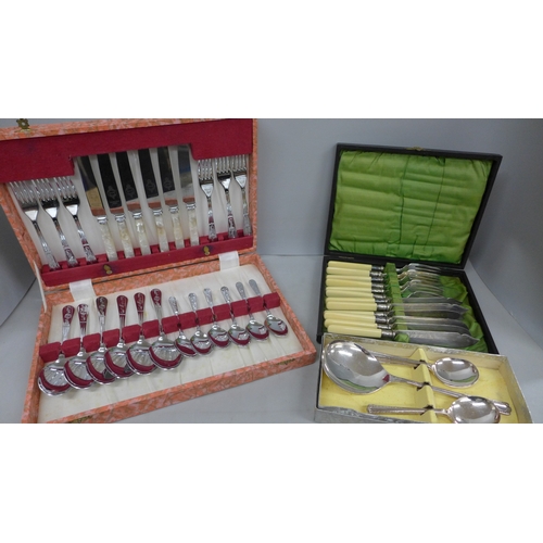 2101 - Three boxes of cutlery - stainless silver
