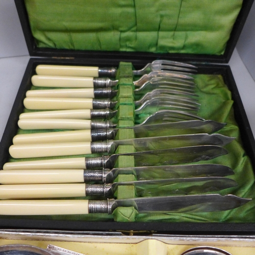 2101 - Three boxes of cutlery - stainless silver