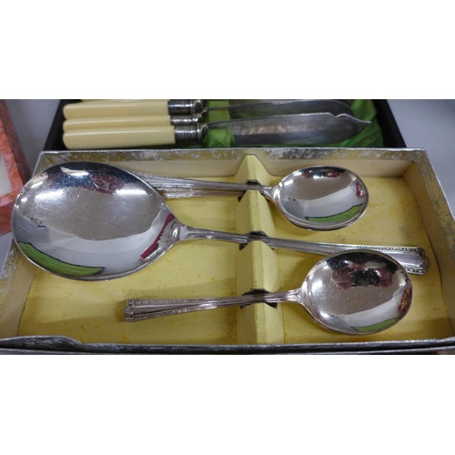 2101 - Three boxes of cutlery - stainless silver