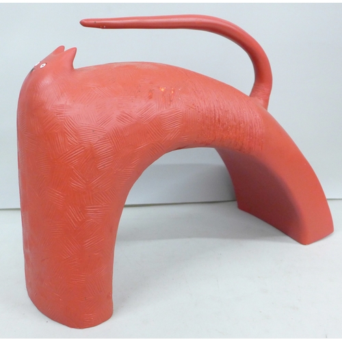 2117 - A Govinder Nazran (1964-2008) limited edition figure of a red cat, no. 124/500, 23cms h