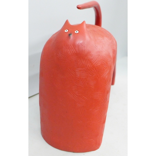 2117 - A Govinder Nazran (1964-2008) limited edition figure of a red cat, no. 124/500, 23cms h