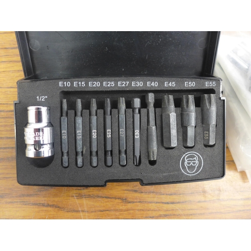 5003 - Sample items including a Sant Torx socket set and a damaged Torx screw extractor set  *This lot is s... 