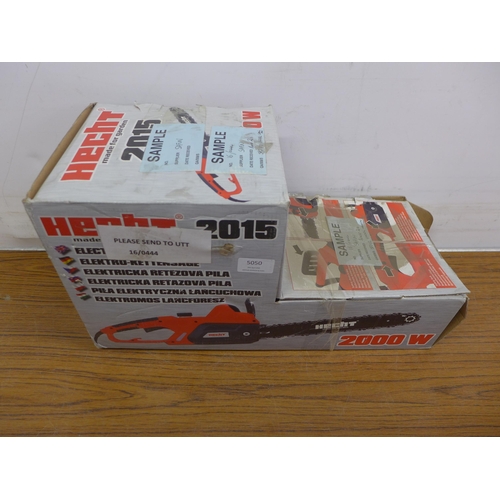5050 - A boxed sample Hecht-2015, 2000W electric chainsaw  *This lot is subject to VAT