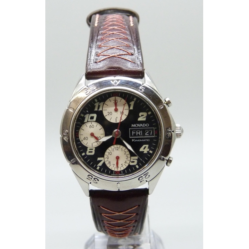 7081 - A Movado Kingmatic day/date chronograph wristwatch, 40mm including crown