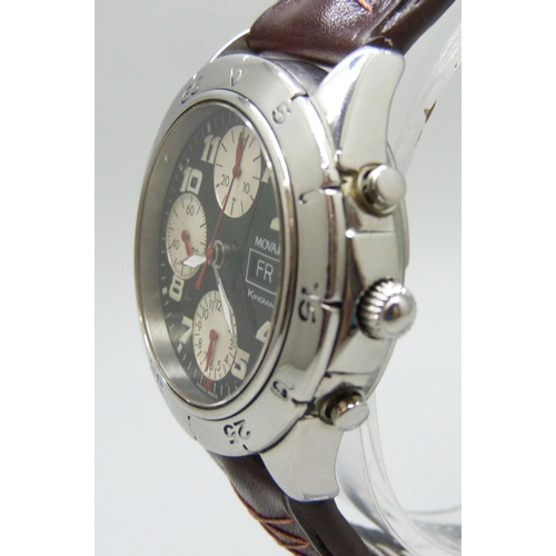 7081 - A Movado Kingmatic day/date chronograph wristwatch, 40mm including crown