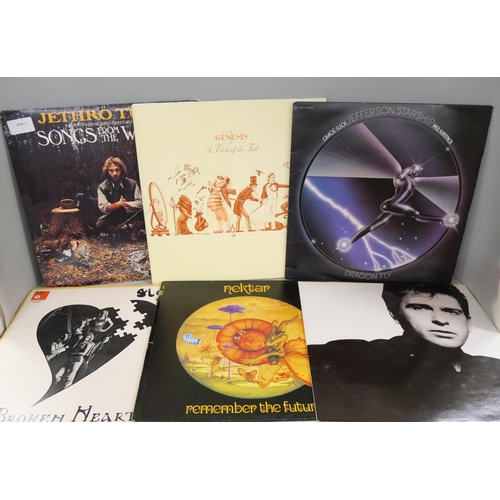 2099 - Fifteen progressive rock LP record albums comprising of Jethro Tull, Genesis, Yes, and more