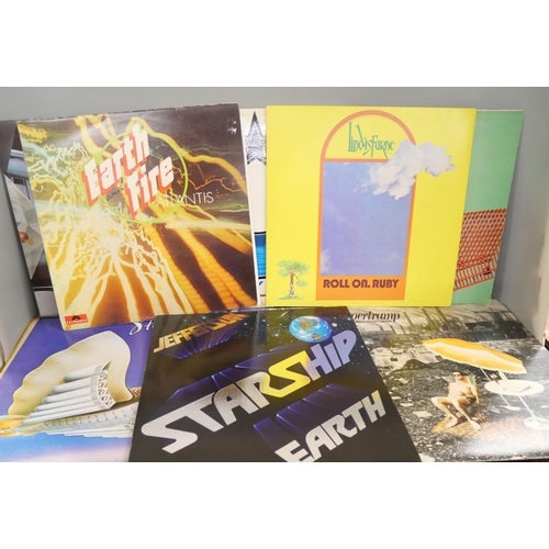 2099 - Fifteen progressive rock LP record albums comprising of Jethro Tull, Genesis, Yes, and more