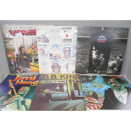 2101 - Twenty vinyl LP records, rock, soul, blues artists including Van Morrison, John Lennon, BB King, and... 