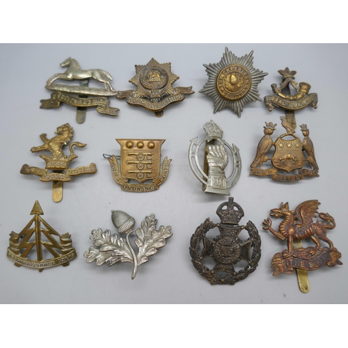 2121 - Twelve assorted military vintage cap badges