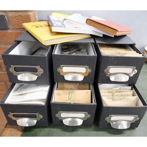2158 - A large collection of 20th Century stamps including four albums and loose. Together with Stanley Gib... 