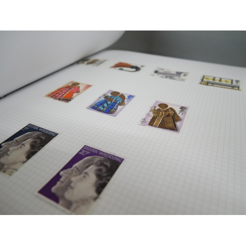 2158 - A large collection of 20th Century stamps including four albums and loose. Together with Stanley Gib... 