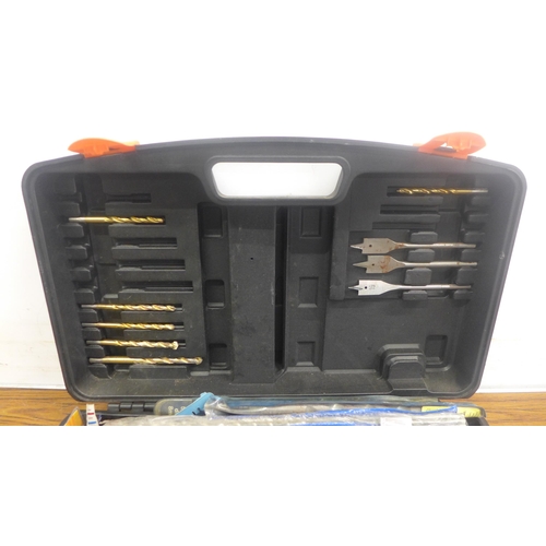 5045 - A cased Challenge Pro BD4916, 24V cordless hammer drill with a selection of drill bits, 2 batteries ... 