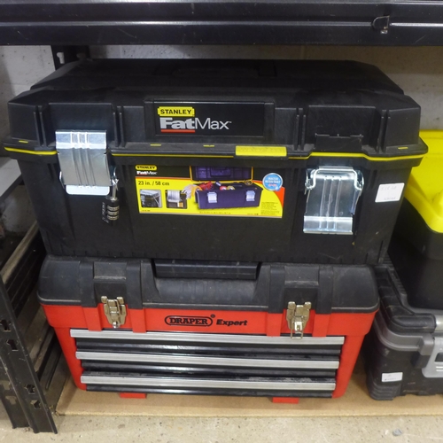 5053A - Five various tool boxes including Stanley Fat Max, Draper, Mac Allister and ZAG