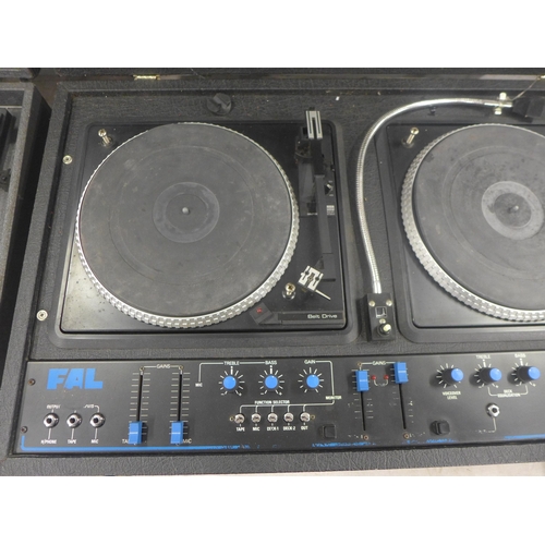 5098 - A Phoenix Stereopower console twin deck belt driven turntable