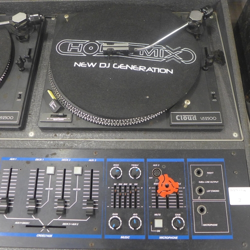 5099 - A Cloud V5 2500 twin deck DJ turntable