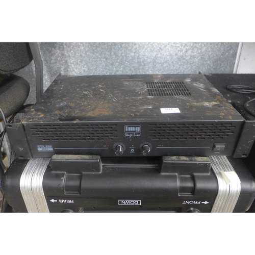 5114 - A Numark STA-700, 800W power amplifier in solid tour case, IMG stage line amplifier