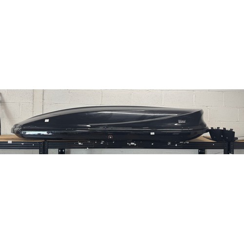 5064 - An 8ft BMW roof box with roof rack and keys