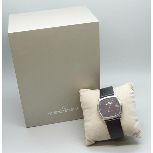 7165 - A Jaeger-LeCoultre Ultra Slim black dial automatic wristwatch, 5000.47, 35mm including crown, boxed ...