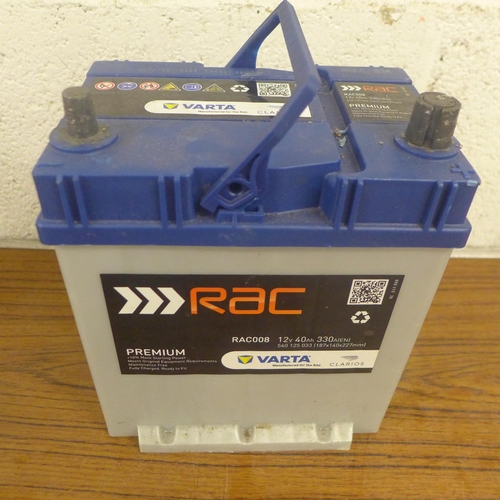 3 assorted car batteries, including a Lion Batteries EN640 CCA 70Ah, a ...