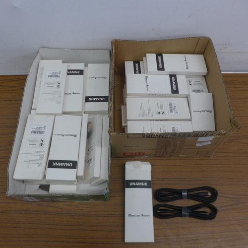 5053 - 50 boxed twin packs of fast charging USB-C to USB-C cables (100 cables in total)