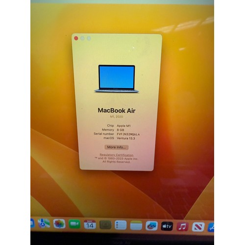 6121 - Apple 13-inch MacBook Air (8GB/256GB SSD) model no - MGN63B/A - *This lot is subject to VAT