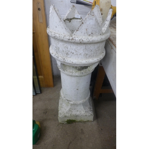 5164 - 2 x white painted chimney pots