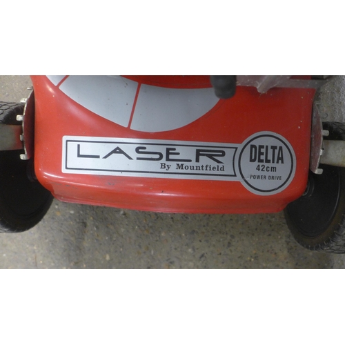 5177 - A laser self propelled petrol lawnmower with a Briggs & Stratton 35 classic engine and grass box