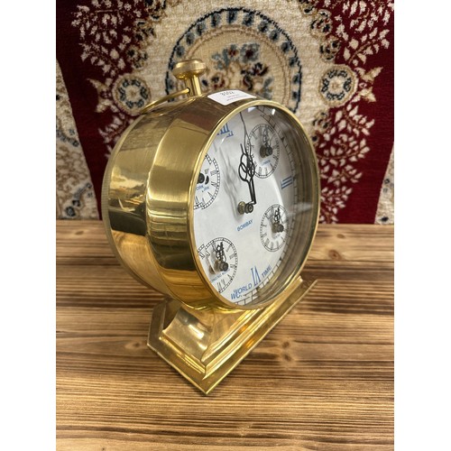 3010 - A gold effect multi dial mantel clock