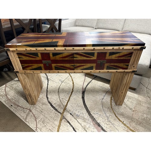 3024 - A vintage style union jack console table with two drawers