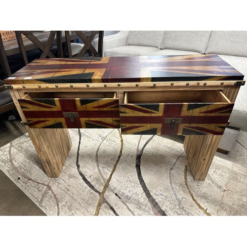 3024 - A vintage style union jack console table with two drawers