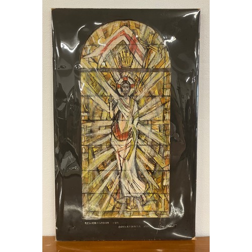 50 - Sax Richard Shaw (1916-2000), study of an ecclesiastical stained glass window, titled Resurrection f... 