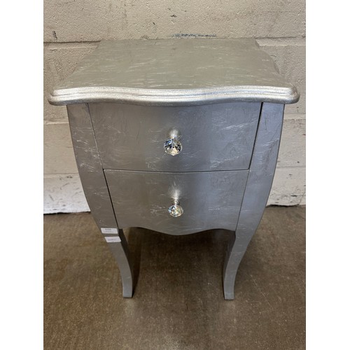 3034 - A silver gilt leaf 2 drawer