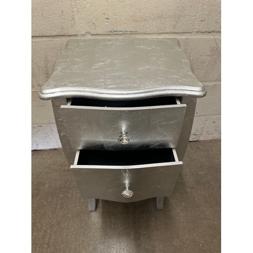 3034 - A silver gilt leaf 2 drawer