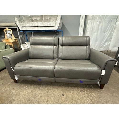 3065 - Aiden & Ivy Spencer dark grey leather 2.5 seater electric reclining sofa, original RRP £783.33 + VAT... 