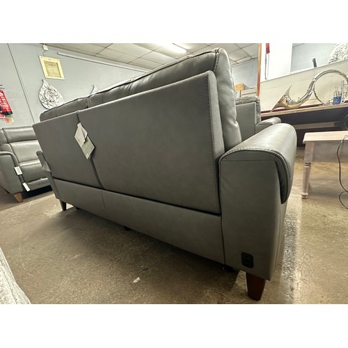 3065 - Aiden & Ivy Spencer dark grey leather 2.5 seater electric reclining sofa, original RRP £783.33 + VAT... 