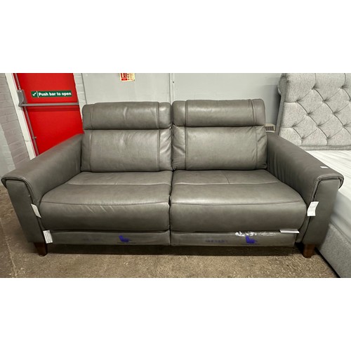 3066 - Aiden & Ivy Spencer dark grey leather 2.5 seater electric reclining sofa, original RRP £783.33 + VAT... 
