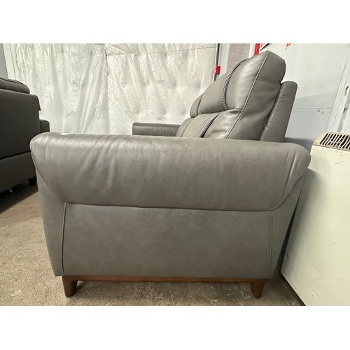 3066 - Aiden & Ivy Spencer dark grey leather 2.5 seater electric reclining sofa, original RRP £783.33 + VAT... 