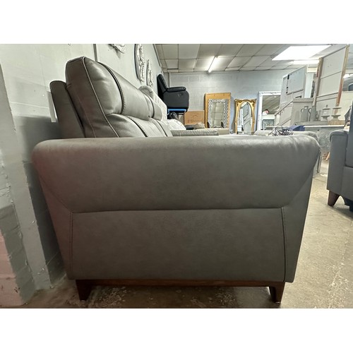 3066 - Aiden & Ivy Spencer dark grey leather 2.5 seater electric reclining sofa, original RRP £783.33 + VAT... 