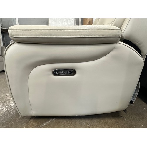 3112 - Fletcher 3 seater cream leather power reclining sofa, (marked) original RRP £1041.66 + VAT (4229-23)... 